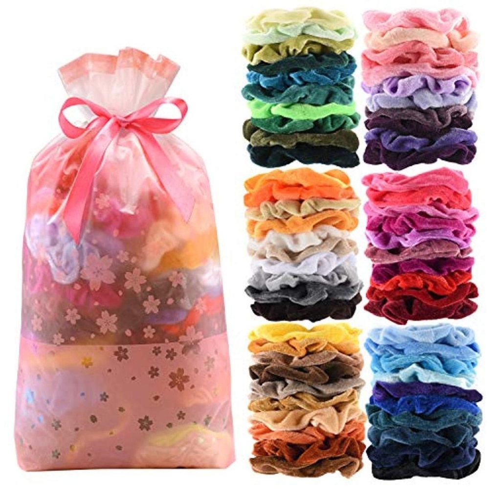 60 Velvet Scrunchies